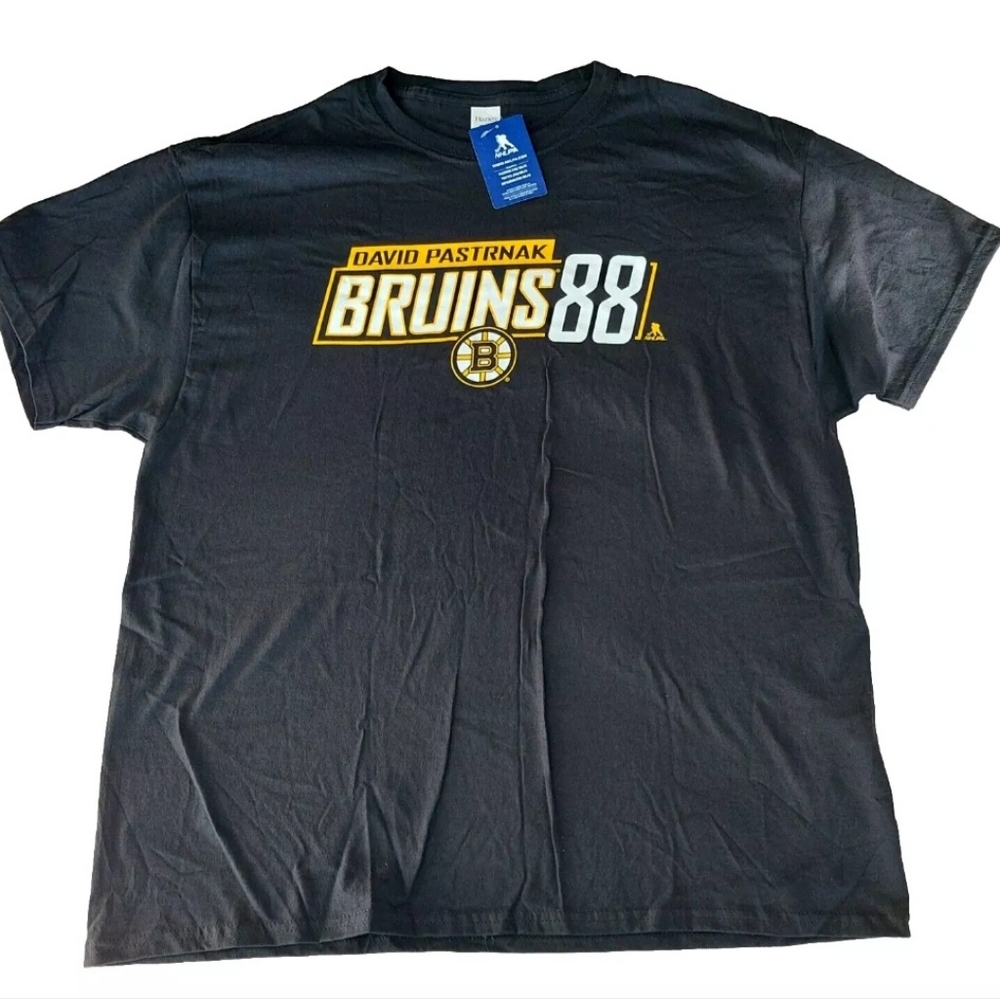 Boston Bruins David Pastrnak Black Cotton T-shirt XL